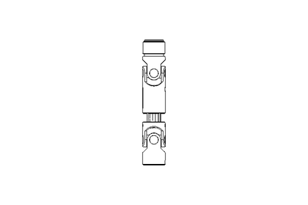 Universal joint shaft D=25 L1=130 L2=150