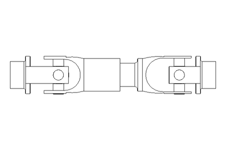 Universal joint shaft D=25 L1=158 L2=168