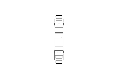 Universal joint shaft D=25 L1=158 L2=168