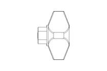 Cross knob E 80X M12