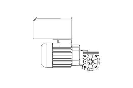 Helical-worm gear asynchronous motor