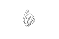 Flange bearing RCJTZ KRR-B 20x60.5x45.6