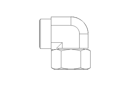 Threaded elbow connector L 28 St ISO8434