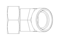 Threaded elbow connector L 42 St ISO8434