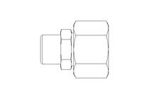 Reducing coupling L 15/10 St ISO8434