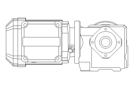 Worm gear motor 0.37kW 76 1/min