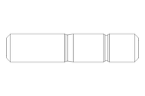 Cavilha roscada nas pontas M16x55 DIN939