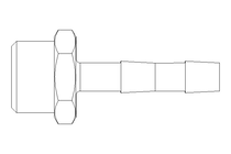 Gewindetülle G 3/8" LW 6 1.4571