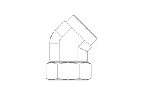 Threaded elbow connector L 42 St ISO8434