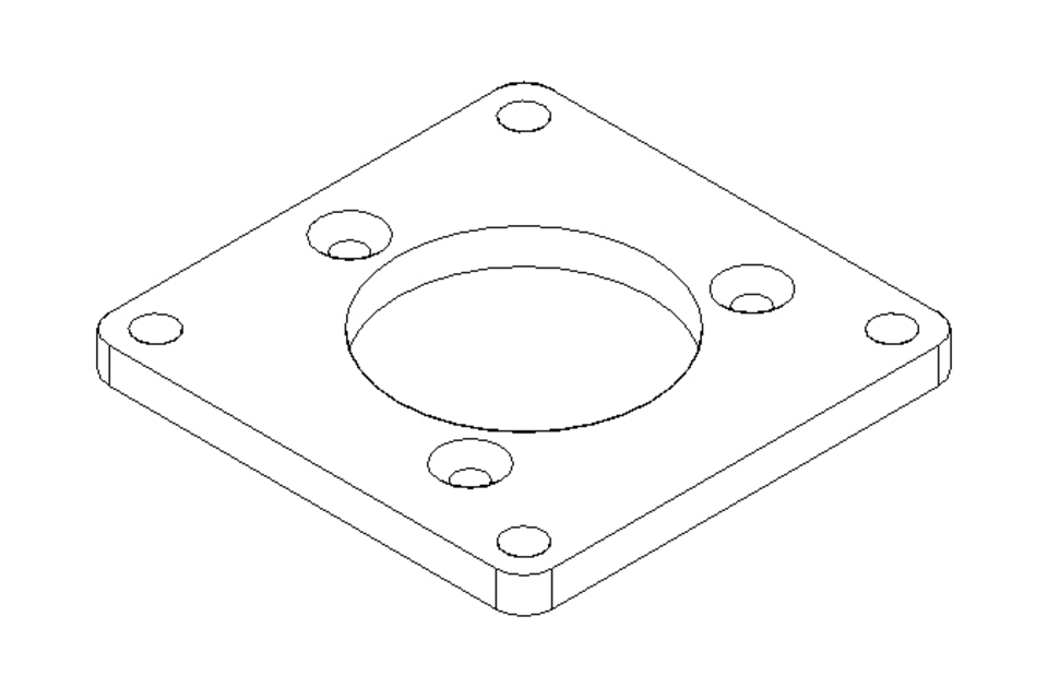 FLANGE ADAPTER. 63MM SQUARE MOUNTING PLATE. 3 FLAT-HEAD SCREWS