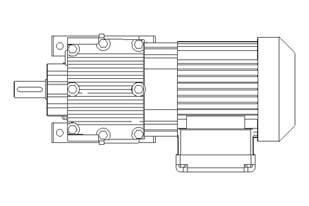 Stirnradgetriebemotor 0,25kW 77 1/min