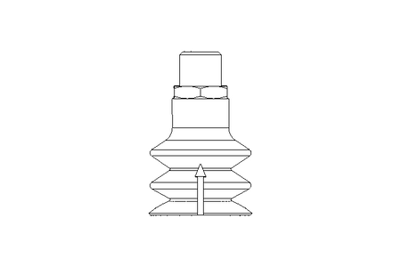 Ventosa de fole D32 2,5 dobras