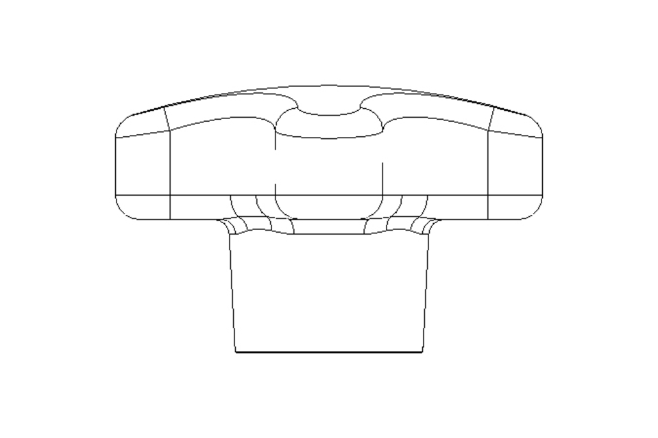 Cross knob K32 M 6 FS/MS DIN 6335