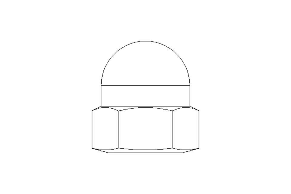 Hexagon cap nut M6 A2 DIN1587