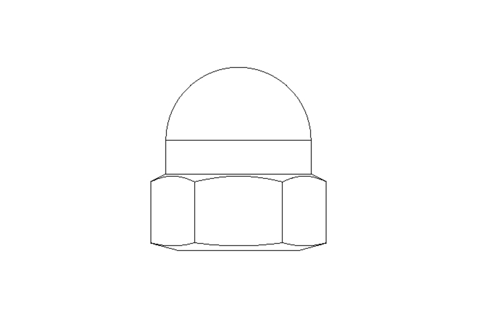 Hexagon cap nut M6 A2 DIN1587